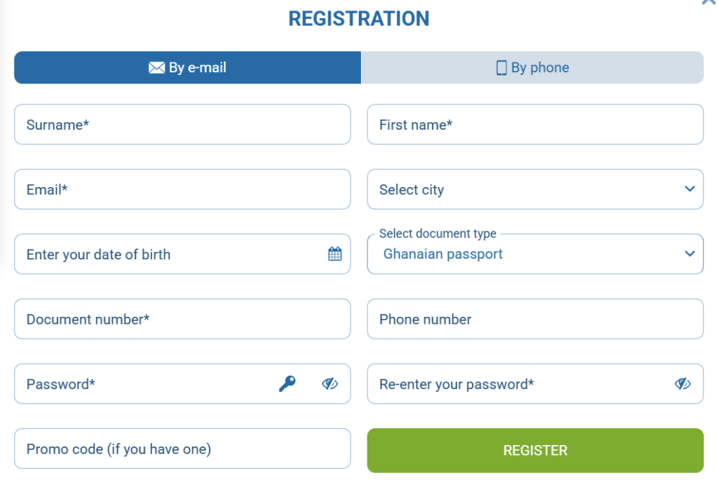 Registration via email